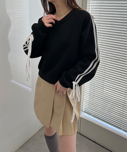 solleim（ソルレム）の「裏起毛リボンラインスウェット（スウェット・レディース・ブラック/グレー/ネイビー・M）」の7枚目の写真