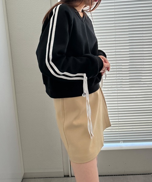 solleim（ソルレム）の「裏起毛リボンラインスウェット（スウェット・レディース・ブラック/グレー/ネイビー・M）」の10枚目の写真