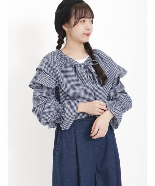 Samansa Mos2(サマンサ モスモス)の「フリルカラーボレロブラウス(シャツ/ブラウス・レディース・ブラック/オフホワイト/イエロー/ネイビー・F)」の3枚目の写真