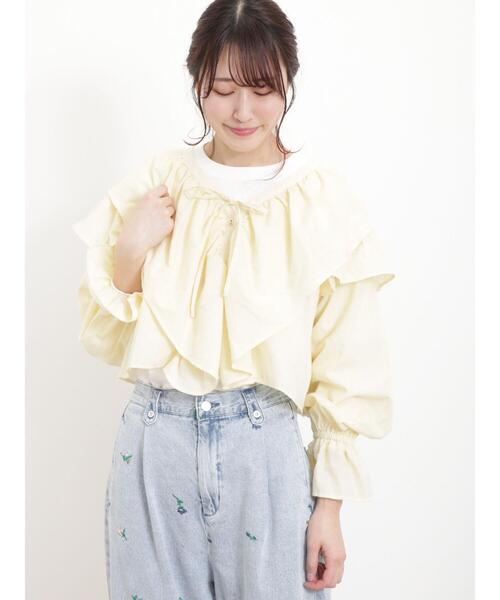 Samansa Mos2(サマンサ モスモス)の「フリルカラーボレロブラウス(シャツ/ブラウス・レディース・ブラック/オフホワイト/イエロー/ネイビー・F)」の20枚目の写真