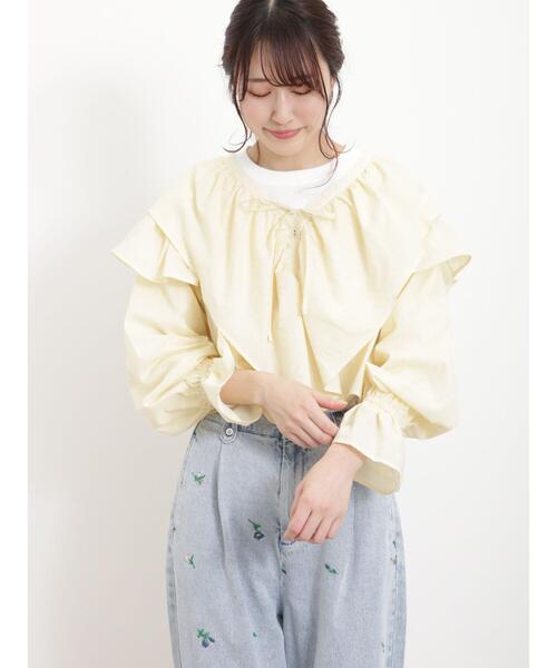 Samansa Mos2(サマンサ モスモス)の「フリルカラーボレロブラウス(シャツ/ブラウス・レディース・ブラック/オフホワイト/イエロー/ネイビー・F)」の21枚目の写真