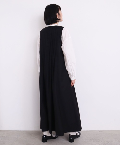 l'atelier du savon（アトリエドサボン）の「プリーツタック　ノースリワンピース（ワンピース・レディース・ブラック/グレー・FREE）」の20枚目の写真