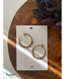 【jebi】カラフル天然石のフープイヤリング(MA)