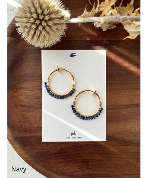 jebi】カラフル天然石のフープイヤリング(MA)（イヤリング