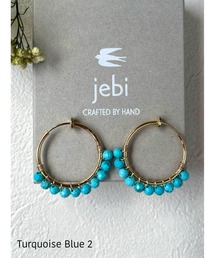【jebi】カラフル天然石のフープイヤリング(MA)