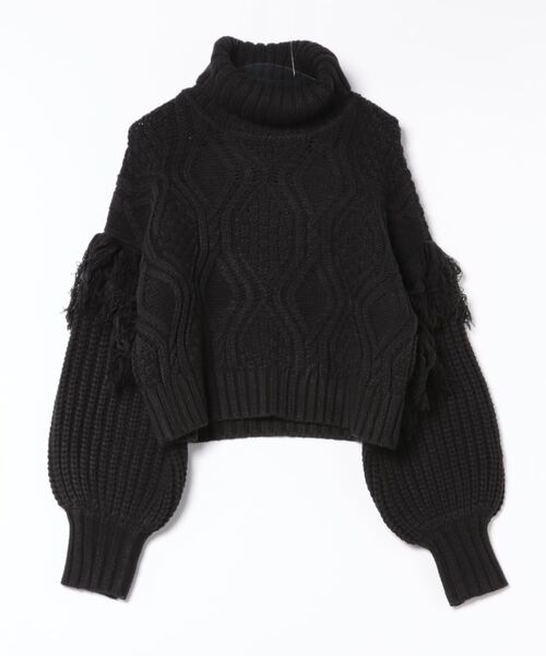 EGOIST（エゴイスト）の「ショルダーフリンジタートルネックニットトップス（ニット/セーター・レディース・ベージュ/グレー/ブラック/レッド・FREE）」の19枚目の写真