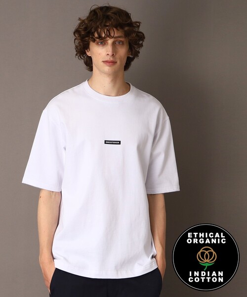 新品未使用　ドレステリア　コットン100% カットソー セール】◇エシカルオーガニックコットン BOXロゴ オーバーT（Tシャツ