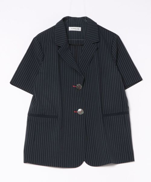 HeRIN.CYE（ヘリンドットサイ）の「Stripe half sleeve jacket ストライプハーフスリーブジャケット（テーラード
