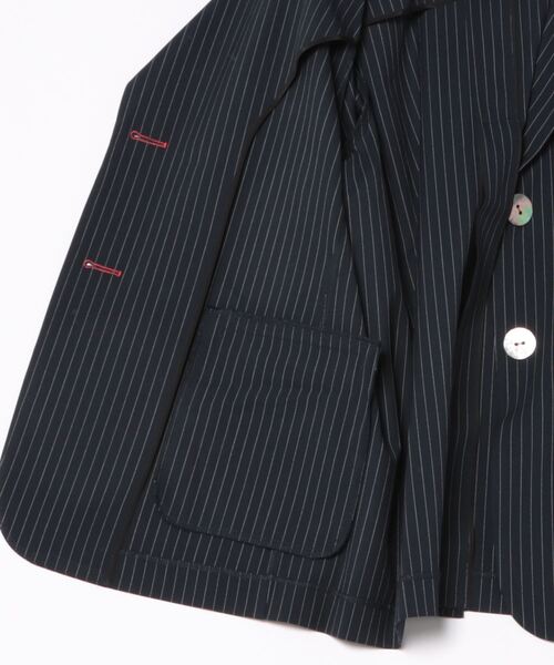 HeRIN.CYE（ヘリンドットサイ）の「Stripe half sleeve jacket　ストライプハーフスリーブジャケット（テーラードジャケット・レディース・ブルー系その他3/グレー系その他・FREE）」の4枚目の写真
