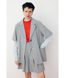 HeRIN.CYE | Stripe half sleeve jacket ストライプハーフスリーブジャケット(テーラードジャケット)