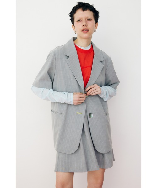 HeRIN.CYE（ヘリンドットサイ）の「Stripe half sleeve jacket　ストライプハーフスリーブジャケット（テーラードジャケット・レディース・ブルー系その他3/グレー系その他・FREE）」の9枚目の写真