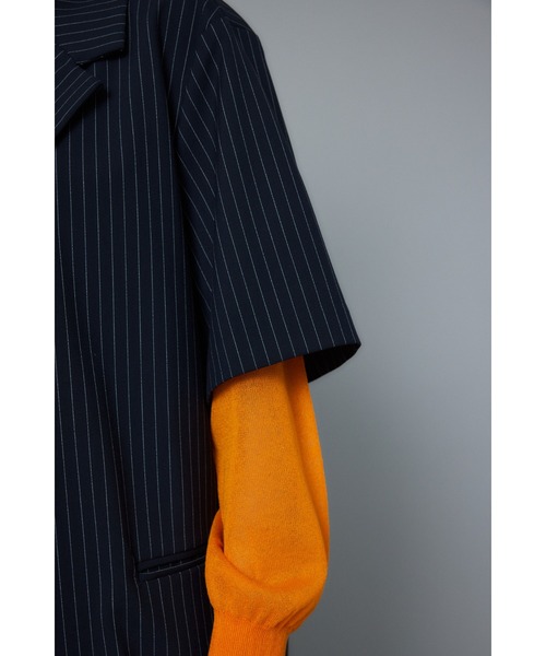 HeRIN.CYE（ヘリンドットサイ）の「Stripe half sleeve jacket　ストライプハーフスリーブジャケット（テーラードジャケット・レディース・ブルー系その他3/グレー系その他・FREE）」の15枚目の写真