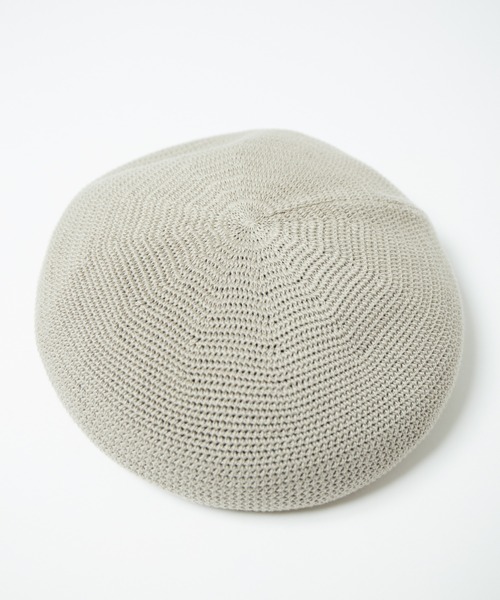 RACAL(ラカル)の「Crochet Style Knit Beret / クロシェットスタイルニットベレー(ハンチング/ベレー帽・レディース・ブラック/チャコールグレー/オフホワイト/オリーブ/グレイッシュベージュ・MEDIUM)」の4枚目の写真