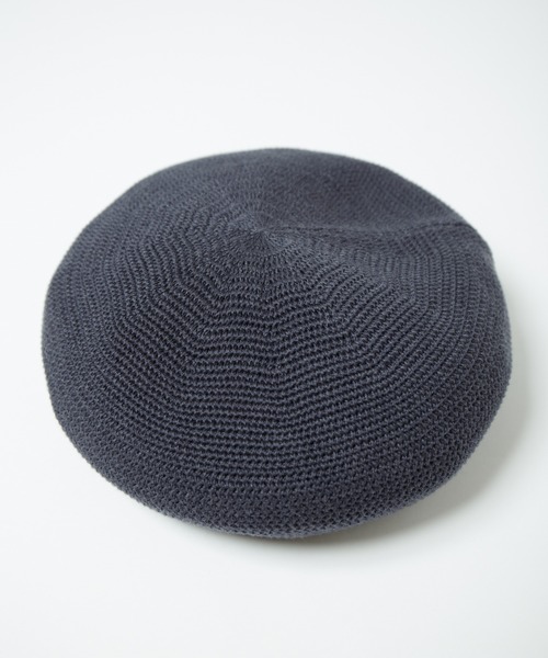 RACAL(ラカル)の「Crochet Style Knit Beret / クロシェットスタイルニットベレー(ハンチング/ベレー帽・レディース・ブラック/チャコールグレー/オフホワイト/オリーブ/グレイッシュベージュ・MEDIUM)」の2枚目の写真