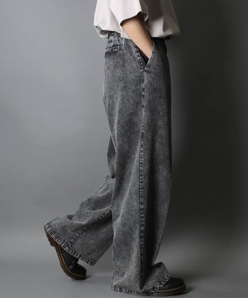 セール】1Tuck Wide Straight Denim Pants/1タック ワイド