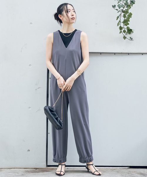 Rouge vif（ルージュヴィフ）の「【一部店舗限定】前後２WAYジョーゼットオールインワン（つなぎ/オールインワン・レディース・チャコールグレー/ブラック・フリー）」の8枚目の写真