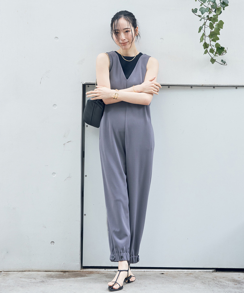 Rouge vif（ルージュヴィフ）の「【一部店舗限定】前後２WAYジョーゼットオールインワン（つなぎ/オールインワン・レディース・チャコールグレー/ブラック・フリー）」の10枚目の写真