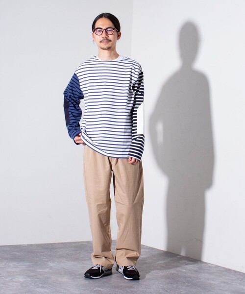 GLOSTER（グロスター）の「【GLOSTER/グロスター】バスクボーダー  エルボーパッチ ボーダーロンT（Tシャツ/カットソー・メンズ・グリーン系その他3/ブルー系その他7/ホワイト系その他4/ブルー系その他3/ホワイト系その他6・L/M/S）」の6枚目の写真