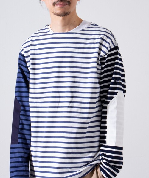 GLOSTER（グロスター）の「【GLOSTER/グロスター】バスクボーダー  エルボーパッチ ボーダーロンT（Tシャツ/カットソー・メンズ・グリーン系その他3/ブルー系その他7/ホワイト系その他4/ブルー系その他3/ホワイト系その他6・L/M/S）」の12枚目の写真