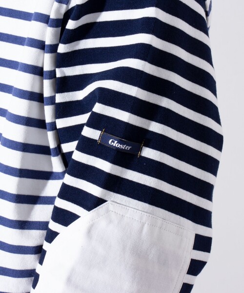 GLOSTER（グロスター）の「【GLOSTER/グロスター】バスクボーダー  エルボーパッチ ボーダーロンT（Tシャツ/カットソー・メンズ・グリーン系その他3/ブルー系その他7/ホワイト系その他4/ブルー系その他3/ホワイト系その他6・L/M/S）」の13枚目の写真