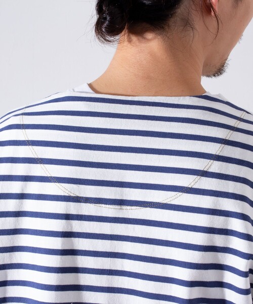 GLOSTER（グロスター）の「【GLOSTER/グロスター】バスクボーダー  エルボーパッチ ボーダーロンT（Tシャツ/カットソー・メンズ・グリーン系その他3/ブルー系その他7/ホワイト系その他4/ブルー系その他3/ホワイト系その他6・L/M/S）」の15枚目の写真