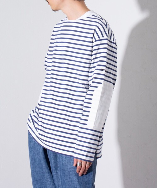 GLOSTER（グロスター）の「【GLOSTER/グロスター】バスクボーダー  エルボーパッチ ボーダーロンT（Tシャツ/カットソー・メンズ・グリーン系その他3/ブルー系その他7/ホワイト系その他4/ブルー系その他3/ホワイト系その他6・L/M/S）」の18枚目の写真