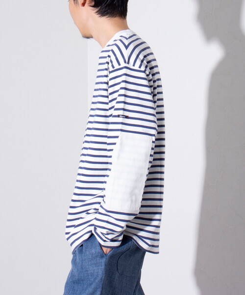 GLOSTER（グロスター）の「【GLOSTER/グロスター】バスクボーダー  エルボーパッチ ボーダーロンT（Tシャツ/カットソー・メンズ・グリーン系その他3/ブルー系その他7/ホワイト系その他4/ブルー系その他3/ホワイト系その他6・L/M/S）」の19枚目の写真