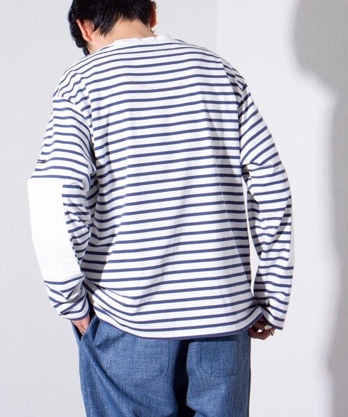 GLOSTER（グロスター）の「【GLOSTER/グロスター】バスクボーダー  エルボーパッチ ボーダーロンT（Tシャツ/カットソー・メンズ・グリーン系その他3/ブルー系その他7/ホワイト系その他4/ブルー系その他3/ホワイト系その他6・L/M/S）」の20枚目の写真