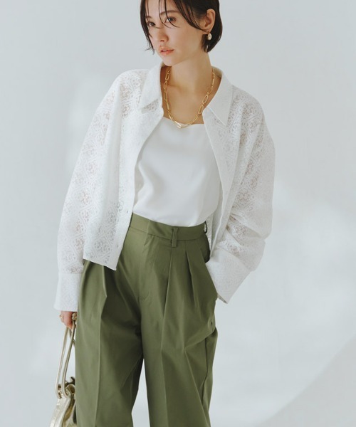RASW（ラス）の「[RASW]レースクロップドワイドシャツ（シャツ/ブラウス・レディース・ブラック/オフホワイト・M/L）」の13枚目の写真