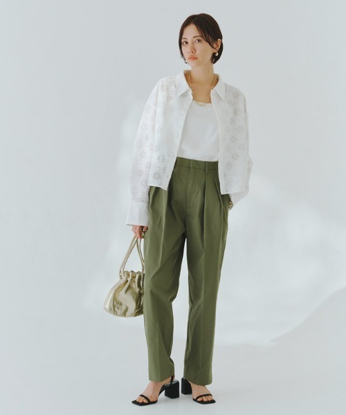 RASW（ラス）の「[RASW]レースクロップドワイドシャツ（シャツ/ブラウス・レディース・ブラック/オフホワイト・M/L）」の14枚目の写真