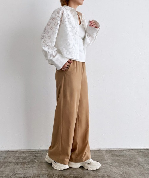 RASW（ラス）の「[RASW]レースクロップドワイドシャツ（シャツ/ブラウス・レディース・ブラック/オフホワイト・M/L）」の21枚目の写真