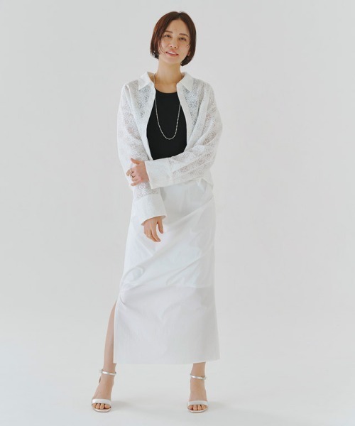 RASW（ラス）の「[RASW]レースクロップドワイドシャツ（シャツ/ブラウス・レディース・ブラック/オフホワイト・M/L）」の12枚目の写真