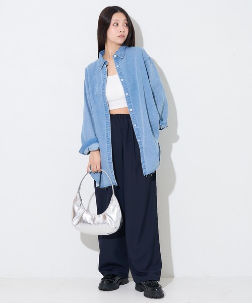 PUBLUX（パブリュクス）の「PUBLUX/パブリュクス ショート丈カップ付きキャミソール　限定展開（キャミソール・レディース・ブラック/オフホワイト/ラベンダー/ブラウン・ﾌﾘ-）」の18枚目の写真