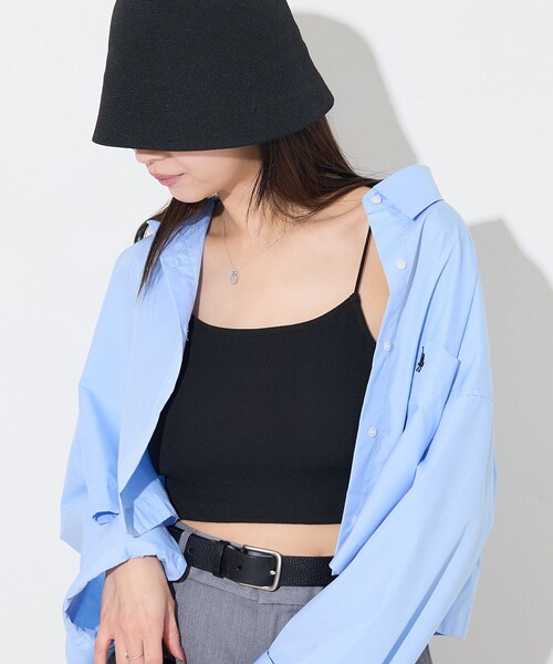 PUBLUX（パブリュクス）の「PUBLUX/パブリュクス ショート丈カップ付きキャミソール　限定展開（キャミソール・レディース・ブラック/オフホワイト/ラベンダー/ブラウン・ﾌﾘ-）」の6枚目の写真