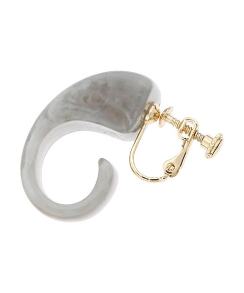 AMERICAN HOLIC（アメリカンホリック）の「スパイラル樹脂イヤリング（イヤリング・レディース・アイボリー/グレー・FREE）」の4枚目の写真