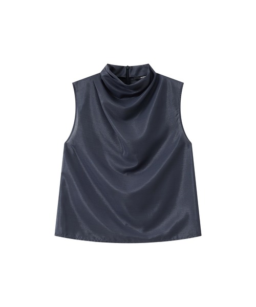 TOCCA ノースリーブ ベロア タイト カウルネック ロング シルク 茶色 シルクジャージー カウルネック ノースリーブ トップス