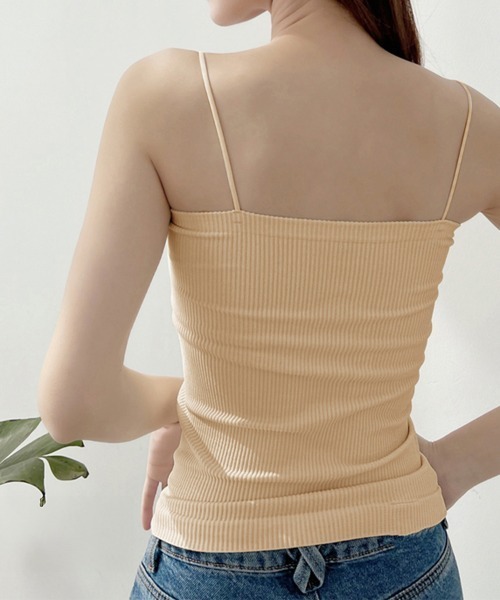 Miniministore（ミニミニストア）の「カップ付きキャミソール ブラトップ 韓国 夏服（キャミソール・レディース・ブラック/ベージュ/ダークグレー/ブラウン/キャメル/ホワイト・FREE）」の13枚目の写真