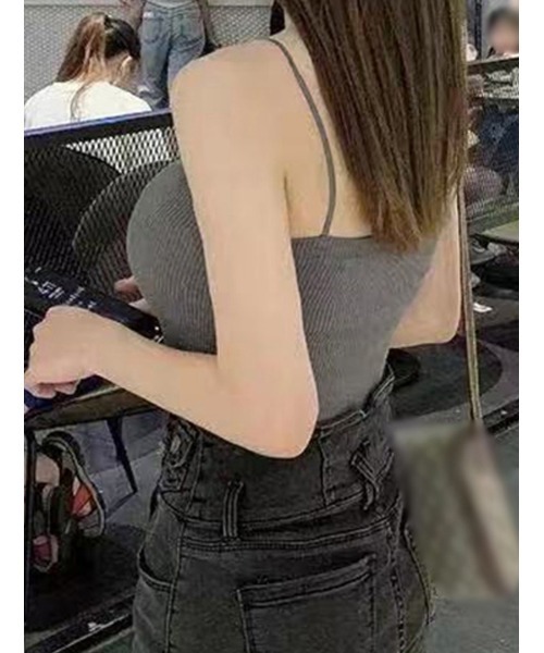 Miniministore（ミニミニストア）の「カップ付きキャミソール ブラトップ 韓国 夏服（キャミソール・レディース・ブラック/ベージュ/ダークグレー/ブラウン/キャメル/ホワイト・FREE）」の15枚目の写真