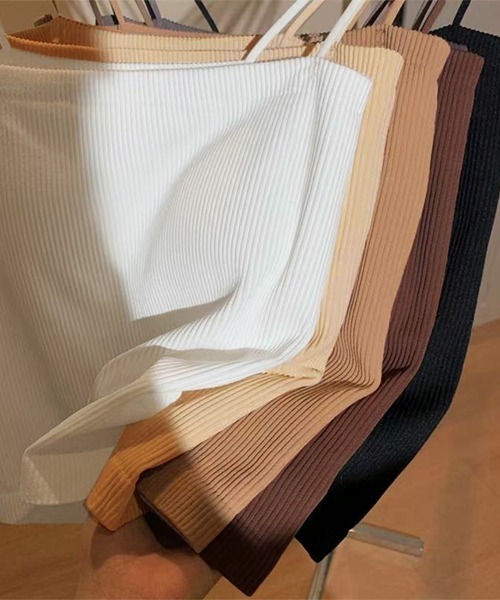 Miniministore（ミニミニストア）の「カップ付きキャミソール ブラトップ 韓国 夏服（キャミソール・レディース・ブラック/ベージュ/ダークグレー/ブラウン/キャメル/ホワイト・FREE）」の19枚目の写真