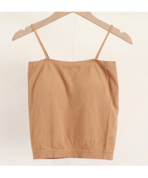 Miniministore（ミニミニストア）の「カップ付きキャミソール ブラトップ 韓国 夏服（キャミソール・レディース・ブラック/ベージュ/ダークグレー/ブラウン/キャメル/ホワイト・FREE）」の21枚目の写真