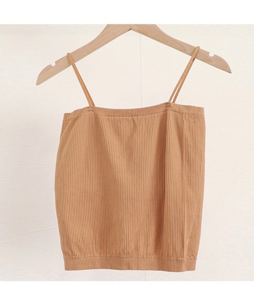 Miniministore（ミニミニストア）の「カップ付きキャミソール ブラトップ 韓国 夏服（キャミソール・レディース・ブラック/ベージュ/ダークグレー/ブラウン/キャメル/ホワイト・FREE）」の22枚目の写真