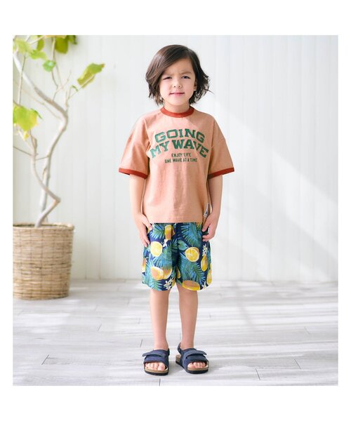 F.O.KIDS(エフオーキッズ)の「4色2柄リンガーTee(Tシャツ/カットソー・キッズ・オレンジ/パープル/カーキ/アイボリー・110/100/95/90/80/150/140/130/120)」の8枚目の写真