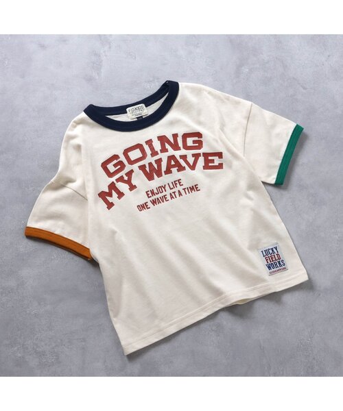 F.O.KIDS(エフオーキッズ)の「4色2柄リンガーTee(Tシャツ/カットソー・キッズ・オレンジ/パープル/カーキ/アイボリー・110/100/95/90/80/150/140/130/120)」の16枚目の写真