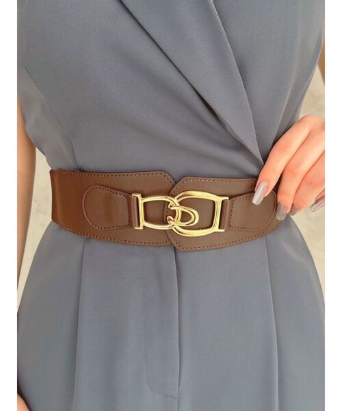 RESEXXY（リゼクシー）の「ワイドゴムベルト（ベルト・レディース・ブラウン/ブラック/ベージュ・FREE）」の2枚目の写真