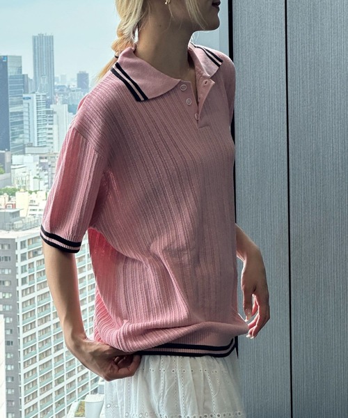 ニット・セーター Wai Kei Line collar half sleeve knit 4BKH078 Wai Kei Line collar half sleeve knit 4BKH078 (Wai Kei/ニット
