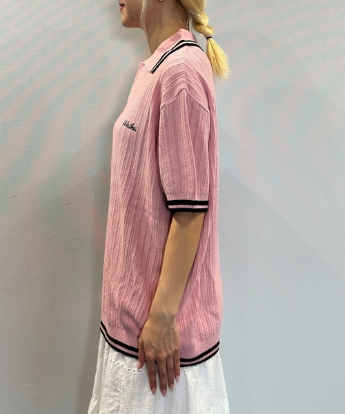 WaiKei（ワイケイ）の「【UNISEX】Wai Kei／ラインPOLOニットT（ニット/セーター・レディース・アイボリー/ピンク・SMALL/MEDIUM）」の11枚目の写真