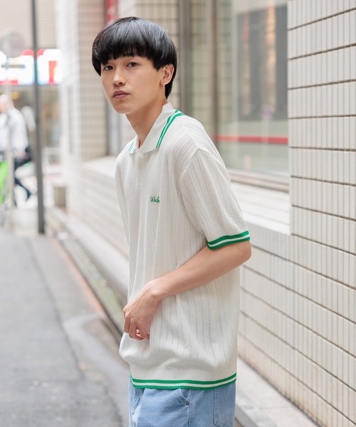 セール】【UNISEX】Wai Kei／ラインPOLOニットT（ニット
