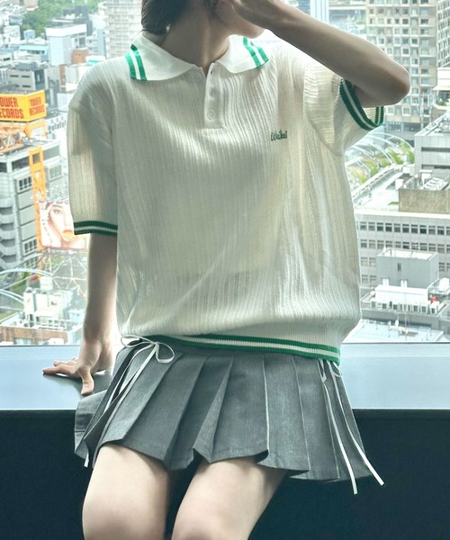 セール】【UNISEX】Wai Kei／ラインPOLOニットT（ニット