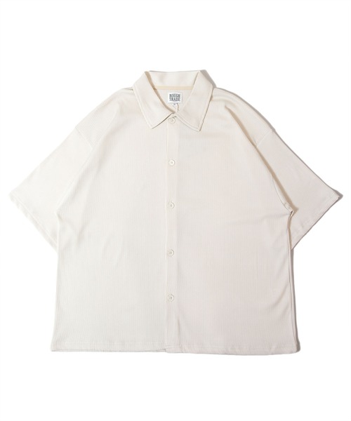 ROUGH TRADE（ラフトレード）の「RT-プリーツ半袖シャツ（シャツ/ブラウス・メンズ・アイボリー/ブラック・M/L/XL）」の13枚目の写真