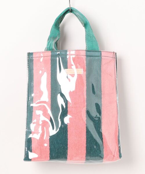 PUEBCO（プエブコ）の「COVERED TOWEL DOCUMENT BAG（トートバッグ・メンズ・ライトブルー/ホワイト×グリーン/ホワイト×ブルー/ホワイト×イエロー/イエロー×グリーン/グリーン×ピンク/ブルー系その他/ピンク系/ライトグリーン系・ONE SIZE）」の4枚目の写真
